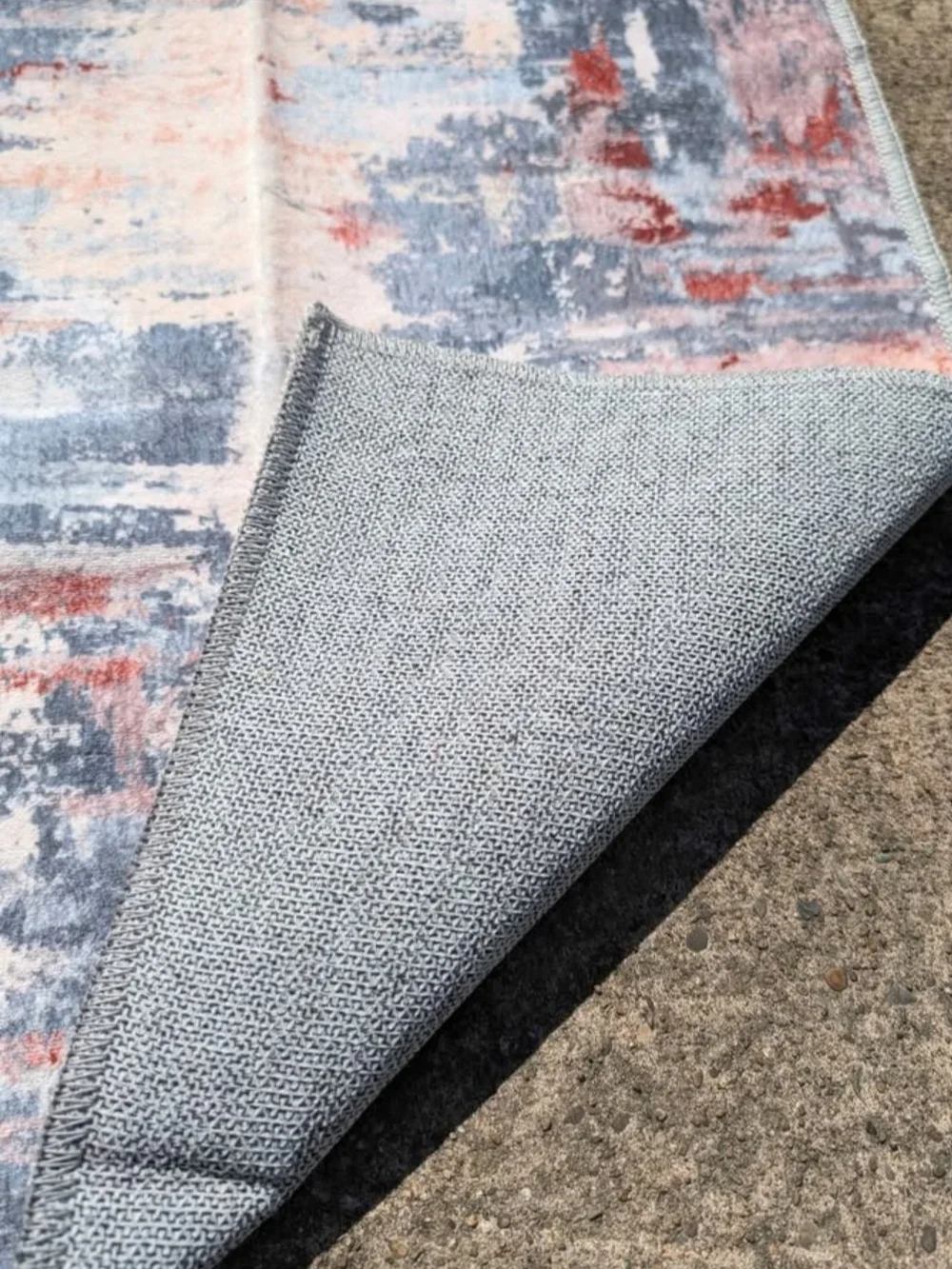 Abstract Modern Area Rug in Rust, Gray & Cream - Picture 2 of 3